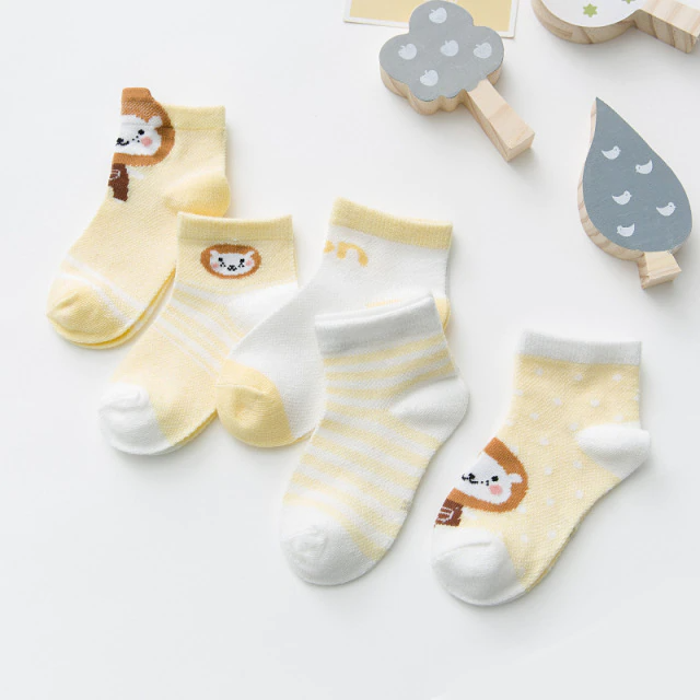 Kit 5 pares de Meia Baby Bichinhos - Ama Mamma