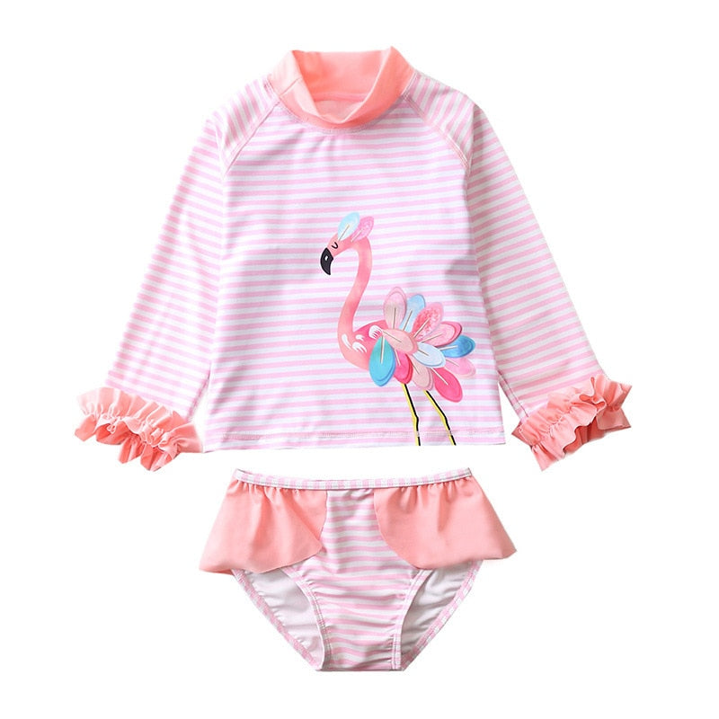 Conjunto Infantil Praia Manga Longa Flamingo - Ama Mamma