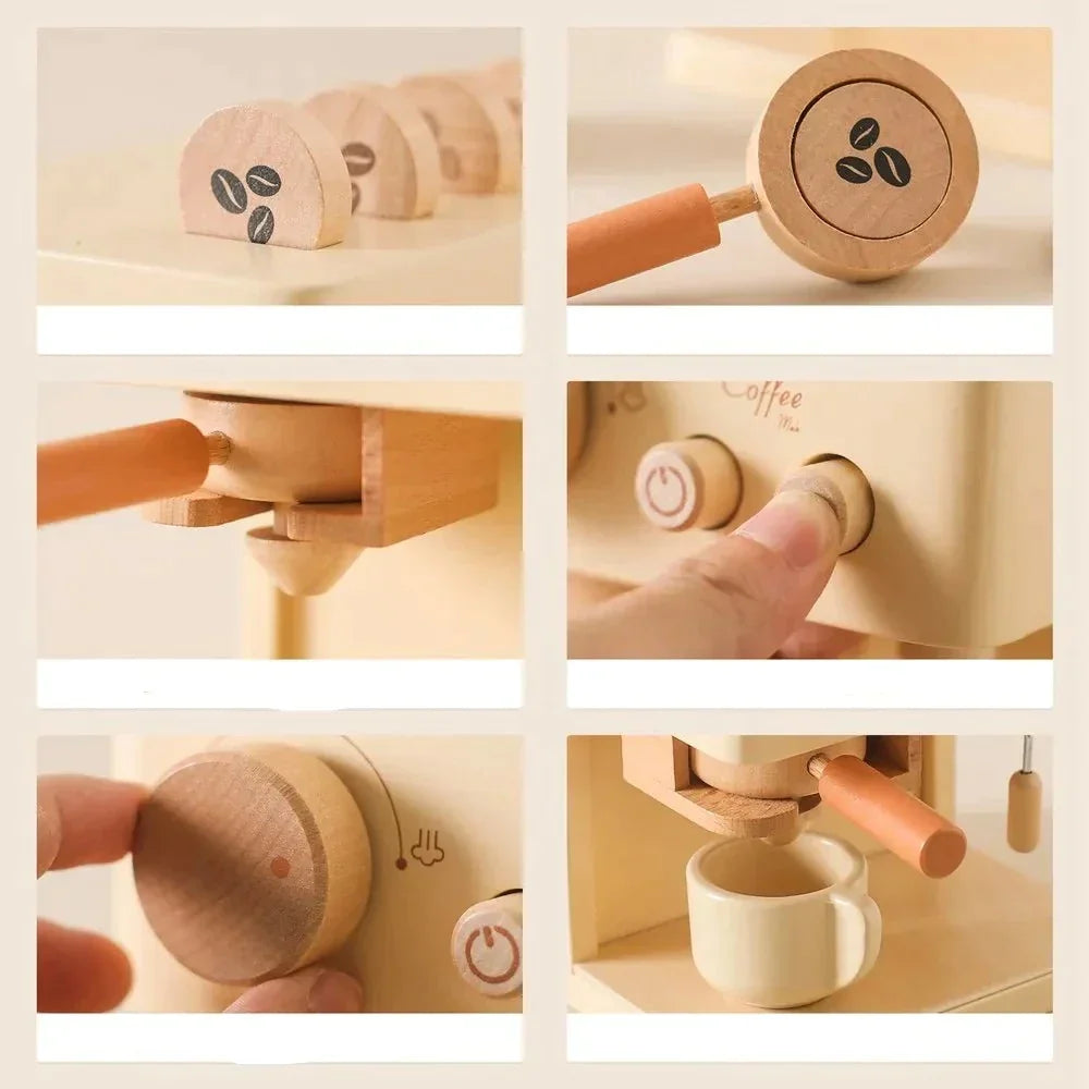 Cozinha Montessori - Máquina de Café Expresso de Madeira - Ama Mamma