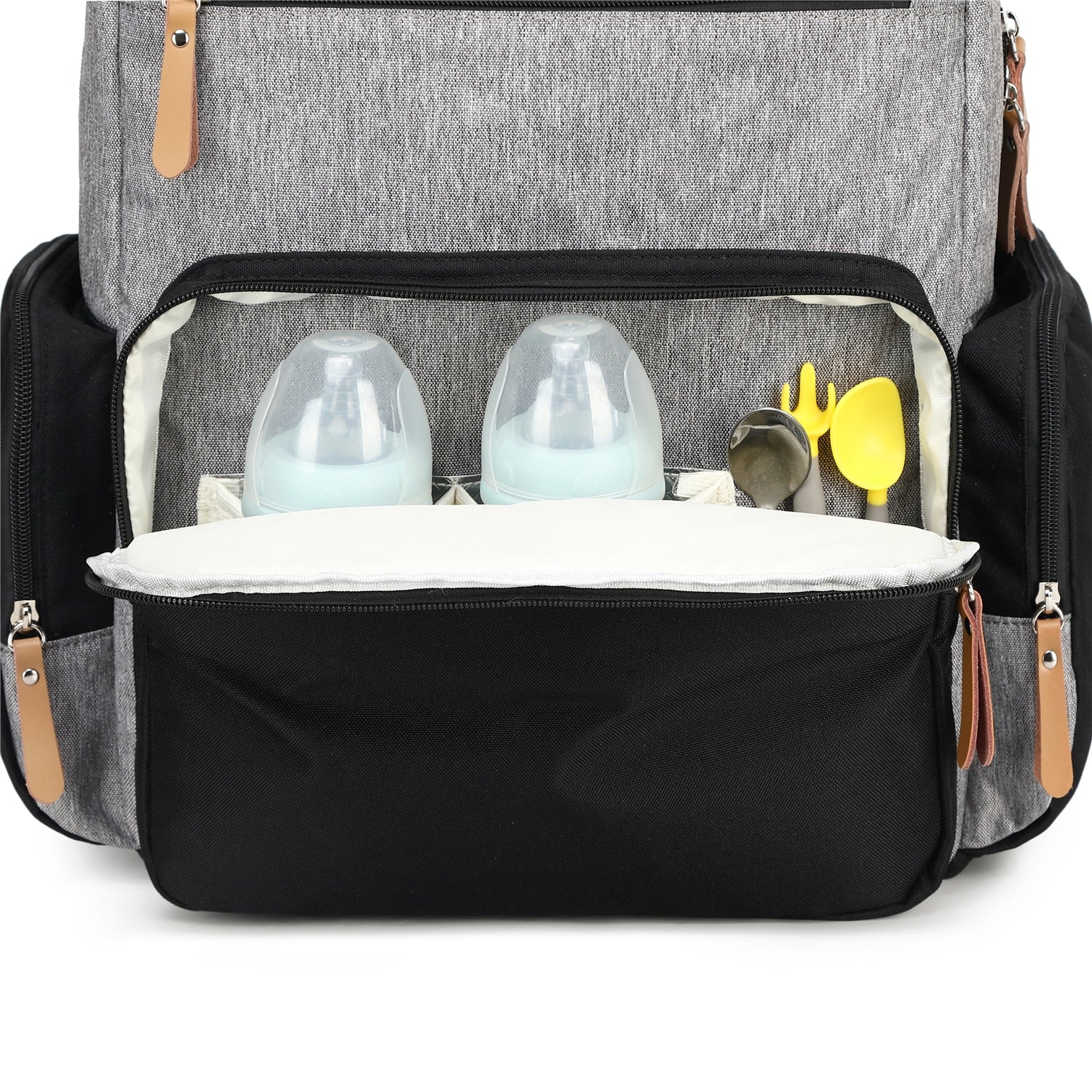 Mochila Bolsa Maternidade Cinza/Preta - Ama Mamma