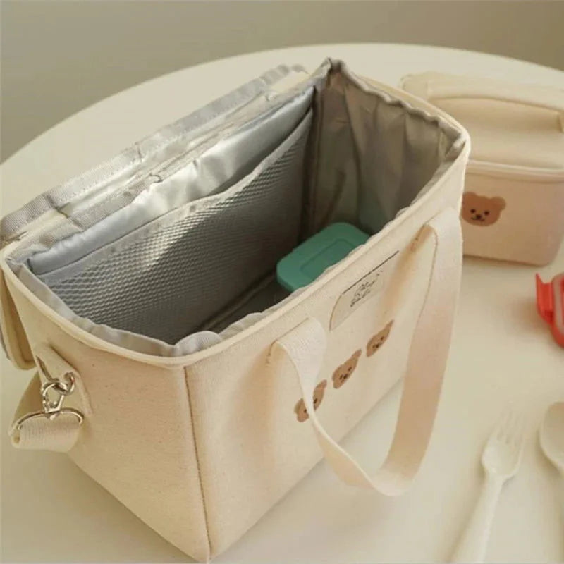 Bolsa Isolante de Fraldas com Bordado Urso Ama Mamma - Ama Mamma