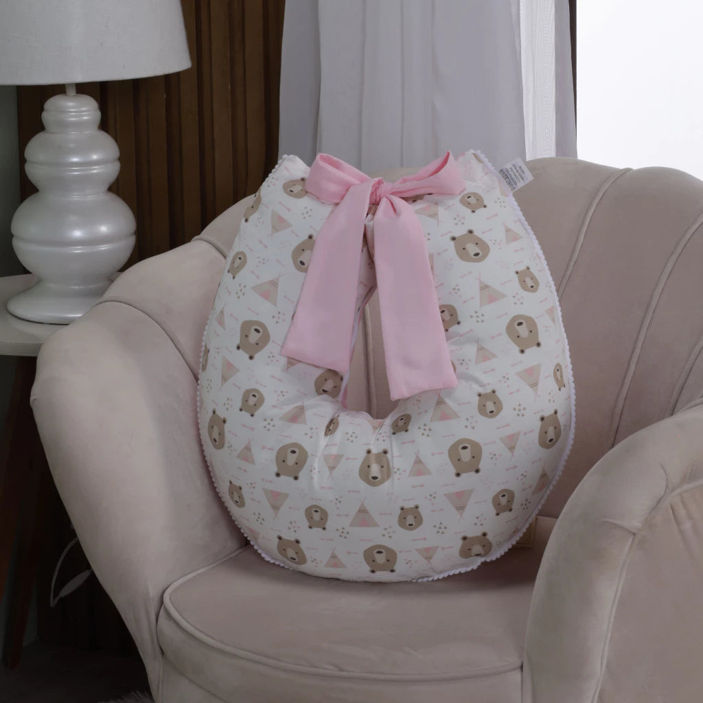 Almofada de Amamentação com Laço 100% Algodão com Zíper - Ama Mamma