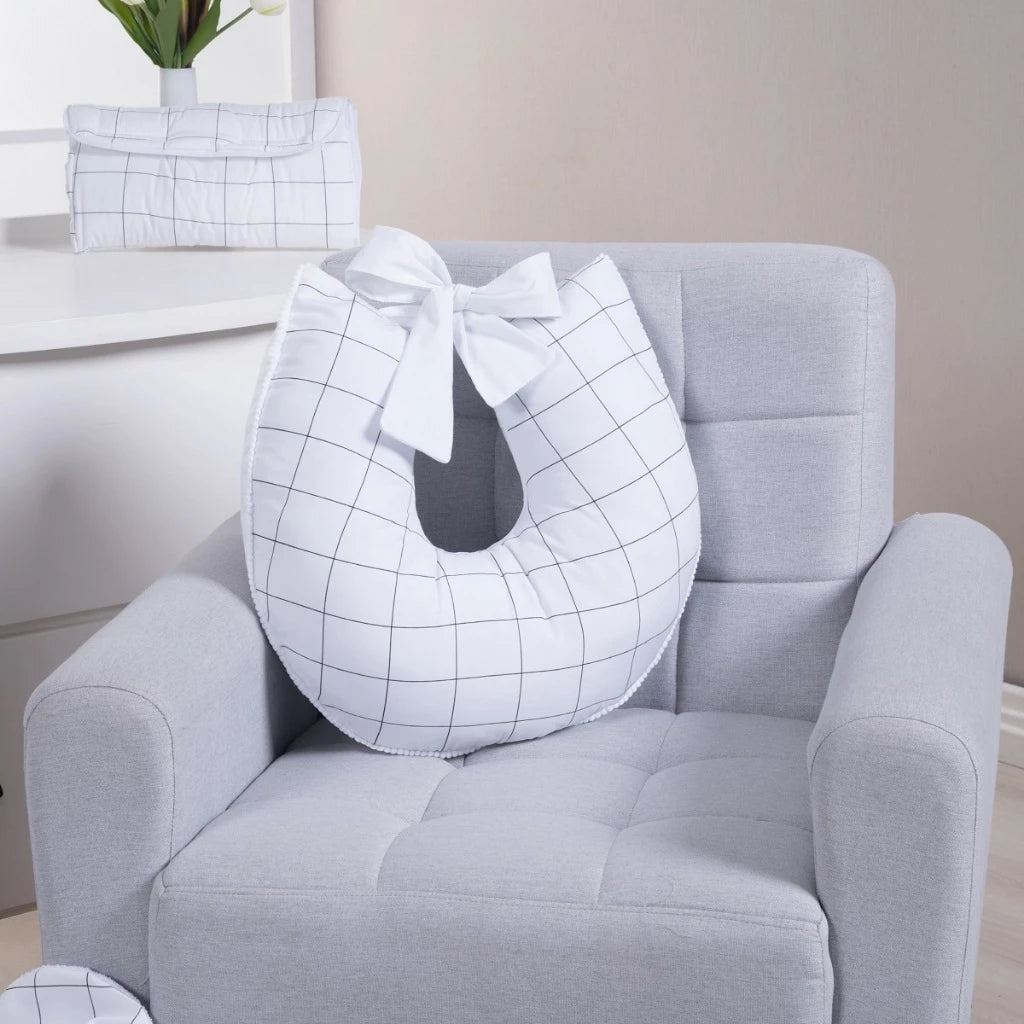 Almofada de Amamentação com Laço 100% Algodão com Zíper - Ama Mamma