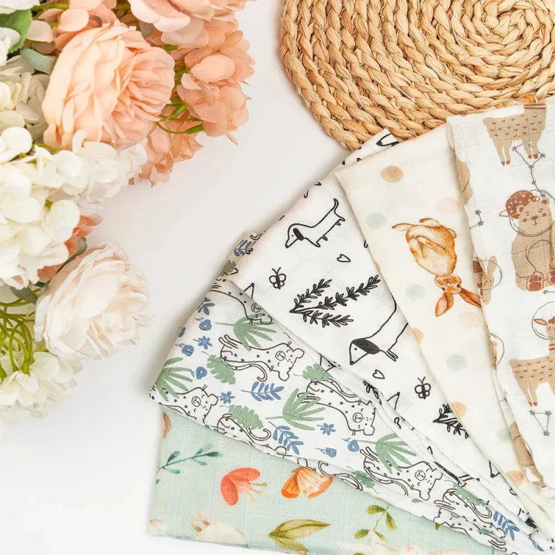 Cueiros Macios 5 Peças em Algodão e Bambu - Conforto e Suavidade Ama Mamma - Ama Mamma