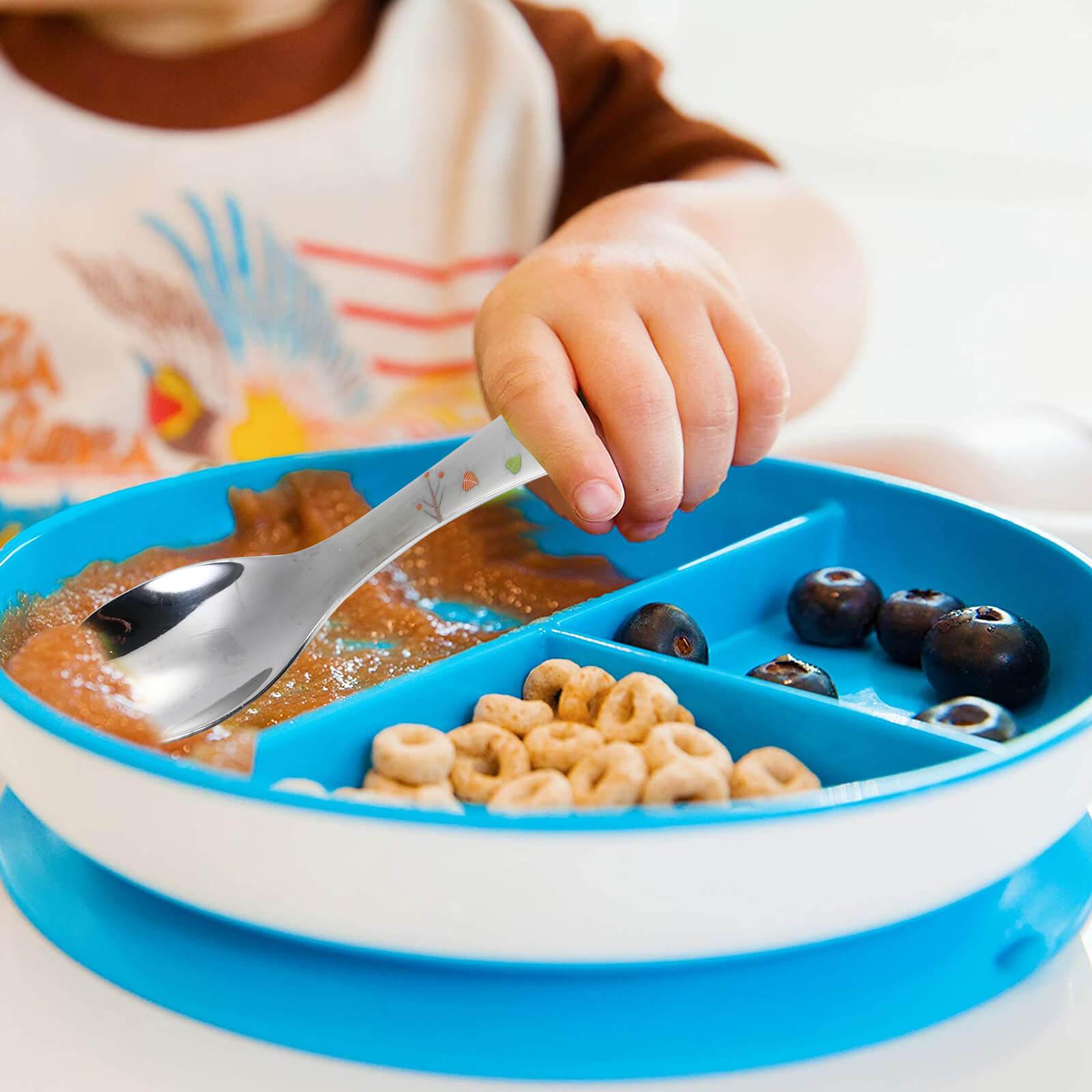 Kit de Talheres Infantil Aço Inoxidável Prata 4 Peças - Ama Mamma - Ama Mamma