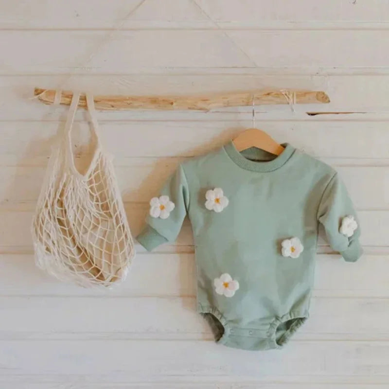 Macacão Romper Nuvens e Flores para Bebê Ama Mamma - Ama Mamma