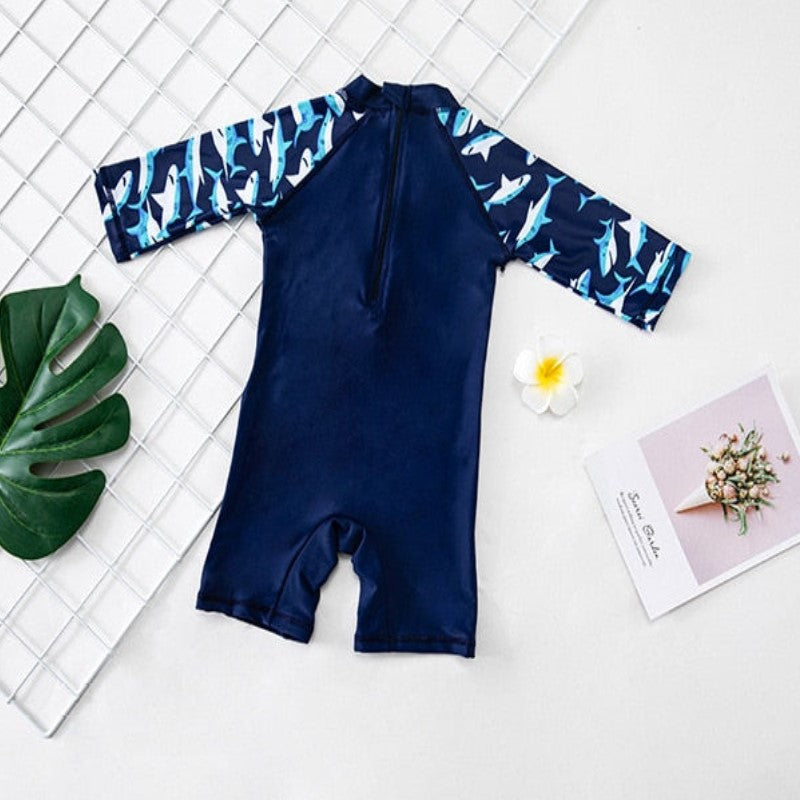 Macaquinho de Praia Infantil Manga Longa Tubarão - Ama Mamma