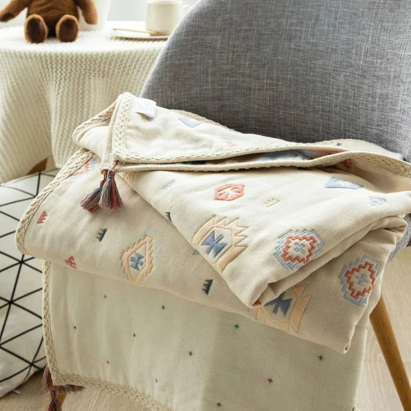 Manta 6 Camadas Jacquard Boêmia de Algodão Ama Mamma - Ama Mamma