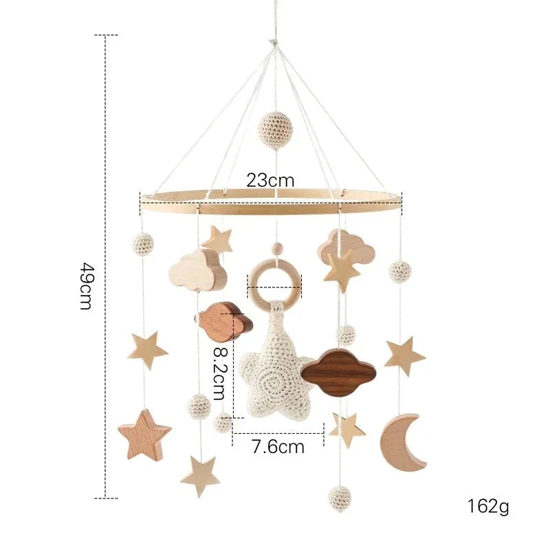 Mobile de Berço Estimulante com Chocalhos e Suporte de Madeira Ama Mamma - Ama Mamma