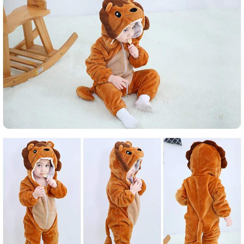 Pijama-Fantasia de Bichinhos de Plush para Bebês c/ Capuz - Ama Mamma