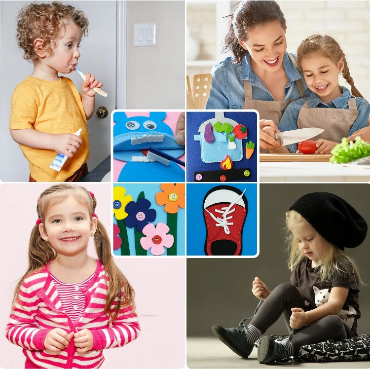 Livro Sensorial de Feltro - Aprendizado Montessori - Ama Mamma