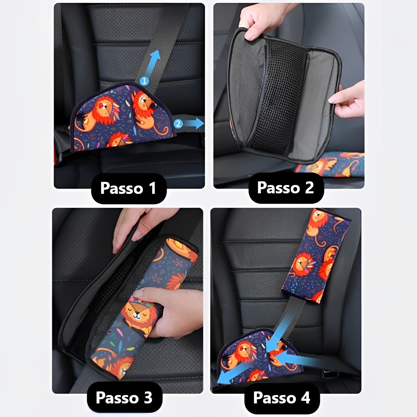 Protetor Cinto de Segurança Infantil Kit Conforto e Segurança - Ama Mamma