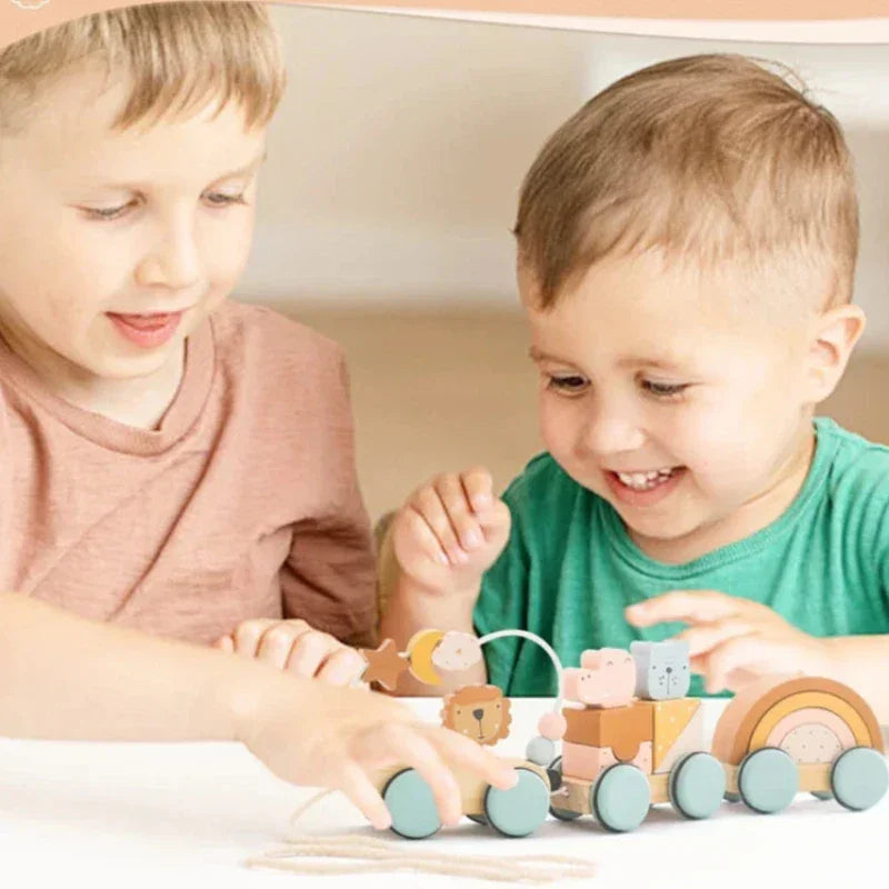 Trenzinho de Madeira Criativo com Tema Infantil Ama Mamma - Ama Mamma