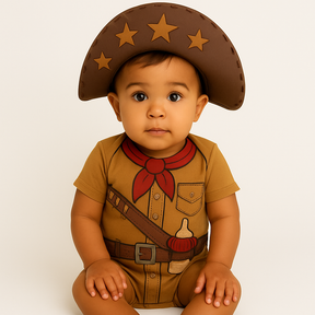 Body Bebê Mesversário com Chapéu 100% Algodão – Kit 2 Peças Temático Sanfoneiro