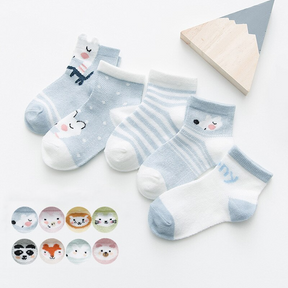 Kit 5 pares de Meia Baby Bichinhos - Ama Mamma