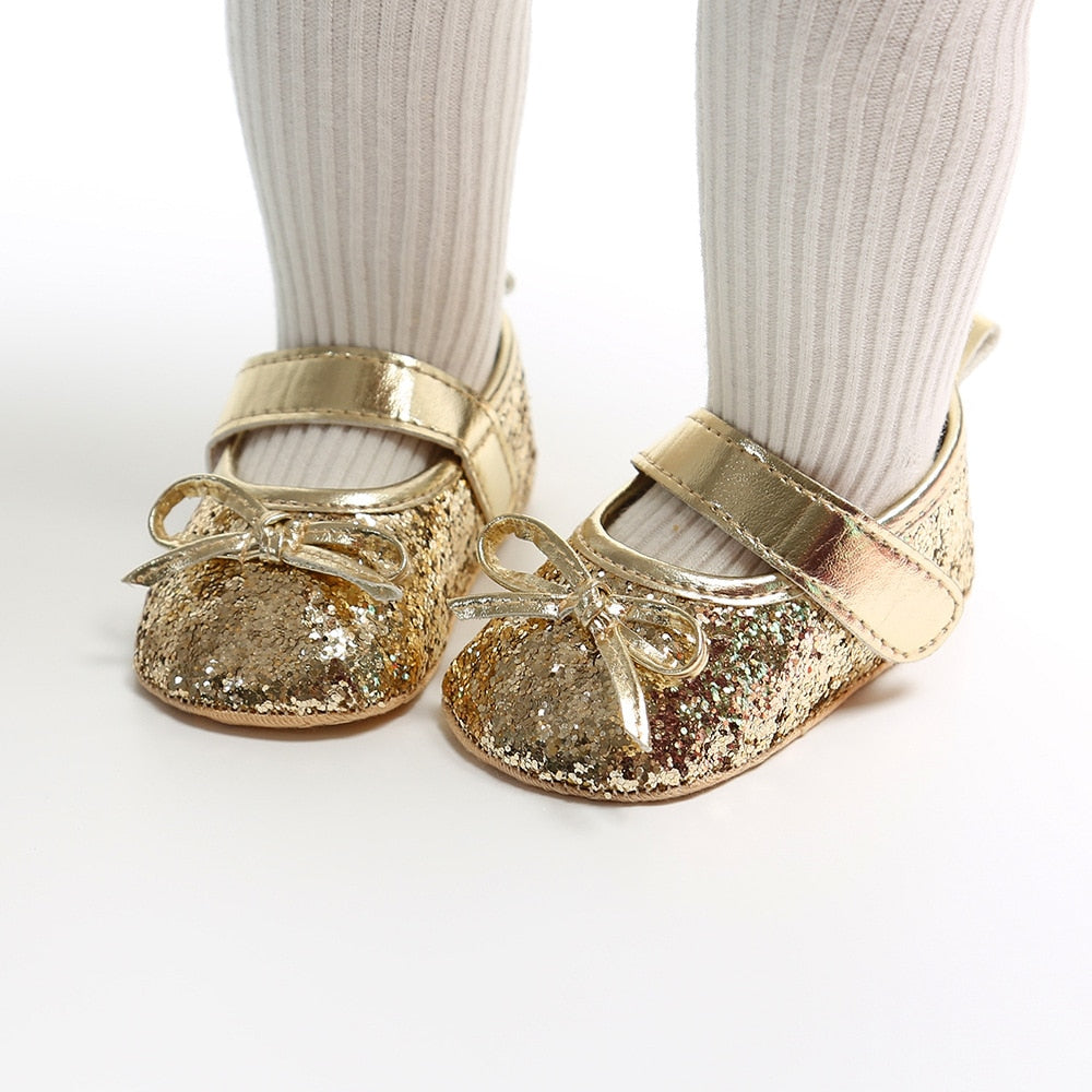 Sapatilha Infantil Bebê Dourado Festa - Ama Mamma