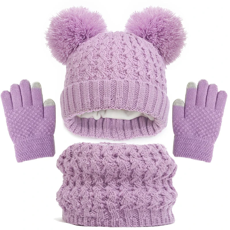 Kit de Inverno Infantil Touca Luvas Cachecol - Ama Mamma