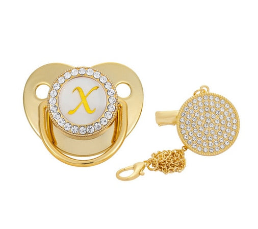 Chupeta Personalizada + Prendedor Premium Brinde - Dourada - Ama Mamma