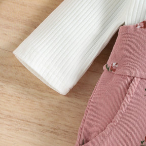 Jardineira Infantil Feminino Floral 2 peças - Ama Mamma