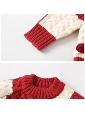 Suéter vermelho infantil com desenho 3D de desenho animado para Natal, dia de ano novo e véspera de ano novo, pulôver de malha para meninos e meninas