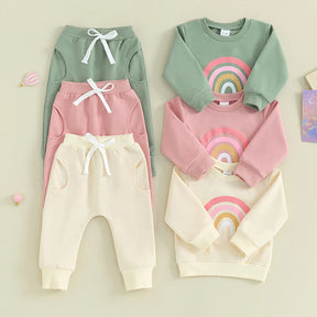 Conjunto Moletom Feminino Infantil Arco Iris - Ama Mamma