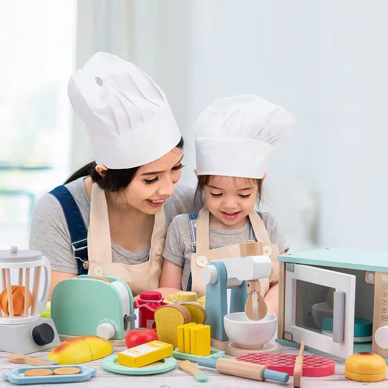 Kit Cozinha Montessori em Madeira Batedeira - Ama Mamma
