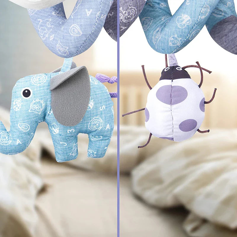 Chocalho e Móbile Espiral Bichinhos Divertidos Para Carrinho e Bebê Conforto - Ama Mamma