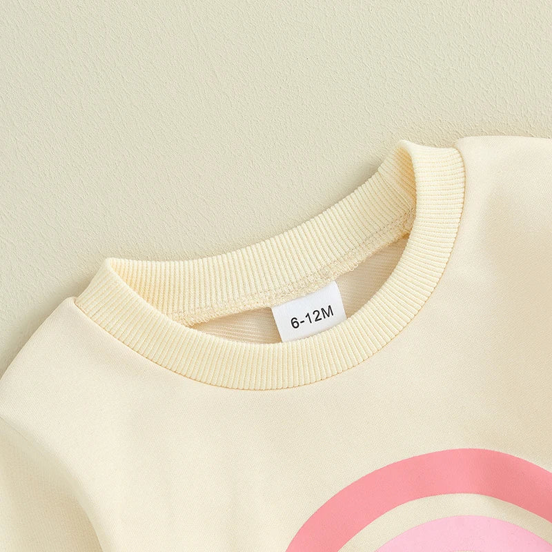 Conjunto Moletom Feminino Infantil Arco Iris - Ama Mamma