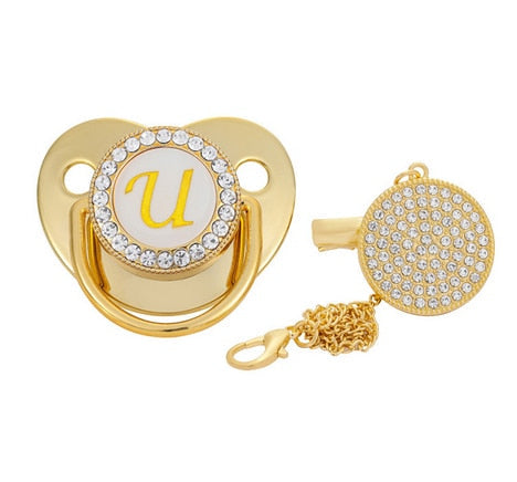 Chupeta Personalizada + Prendedor Premium Brinde - Dourada - Ama Mamma