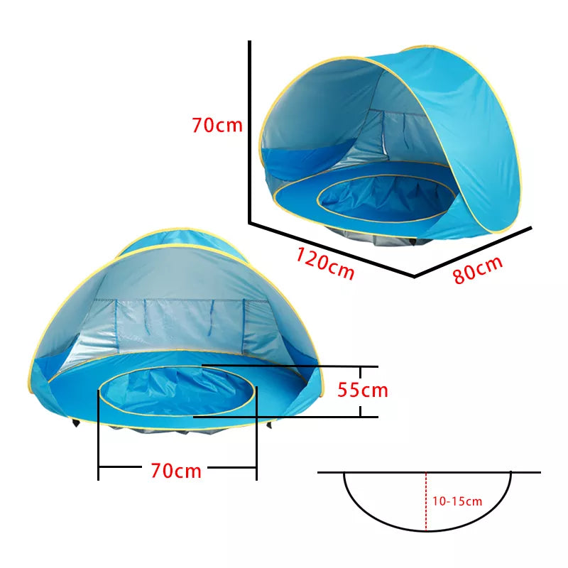 Tenda de Praia com Proteção UV e Mini Piscina para Bebê - Ama Mamma