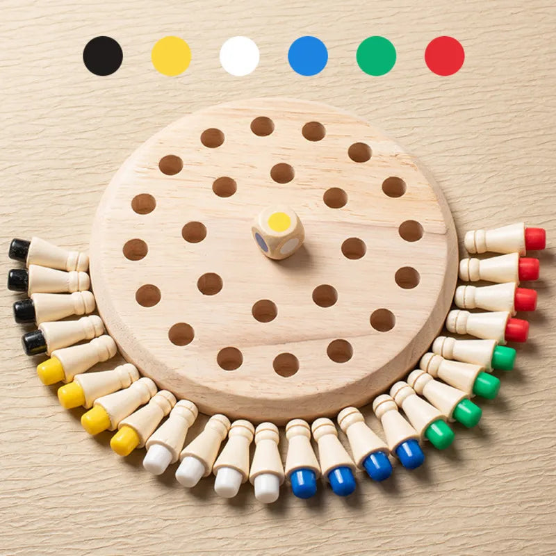 Jogo da Memória Tabuleiro das Cores Brinquedo Educativo de Madeira - Ama Mamma