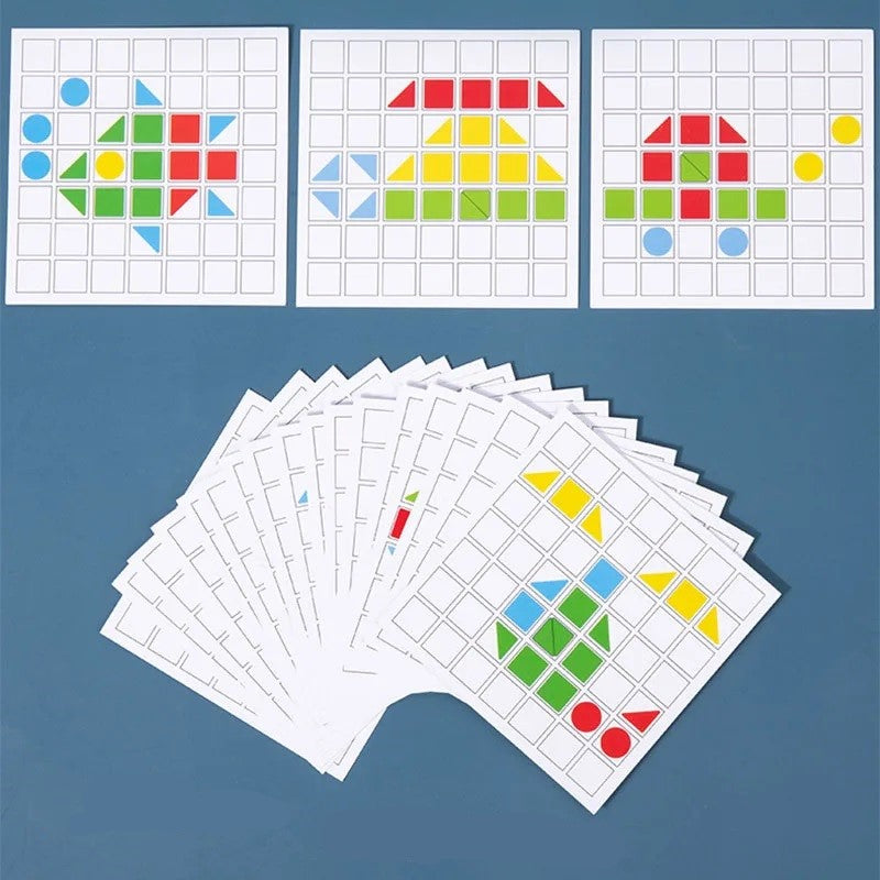 Blocos Criativos Cores e Formas Brinquedo de Madeira - Ama Mamma