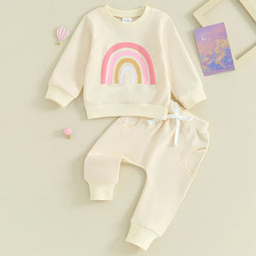 Conjunto Moletom Feminino Infantil Arco Iris - Ama Mamma