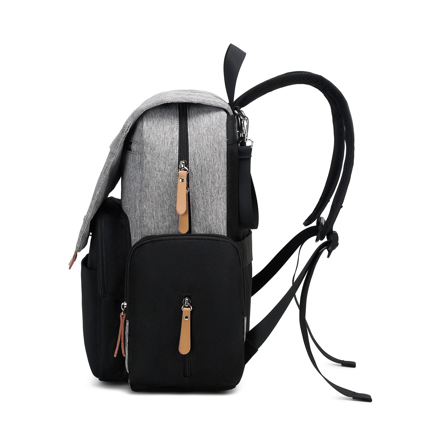 Mochila Bolsa Maternidade Cinza/Preta - Ama Mamma