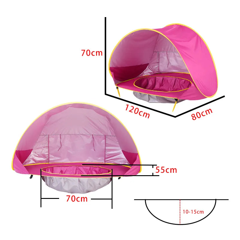 Tenda de Praia com Proteção UV e Mini Piscina para Bebê - Ama Mamma