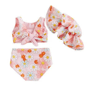 Biquini Infantil Floral Dupla Face - 3Pçs - Ama Mamma