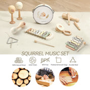 Montessori brinquedo de madeira multicolorido xilofone sino contas tambor coluna instrumento musical brinquedo criança educacional instrumento musical presente
