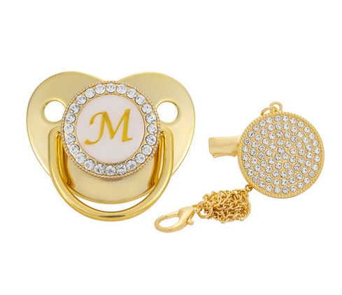 Chupeta Personalizada + Prendedor Premium Brinde - Dourada - Ama Mamma