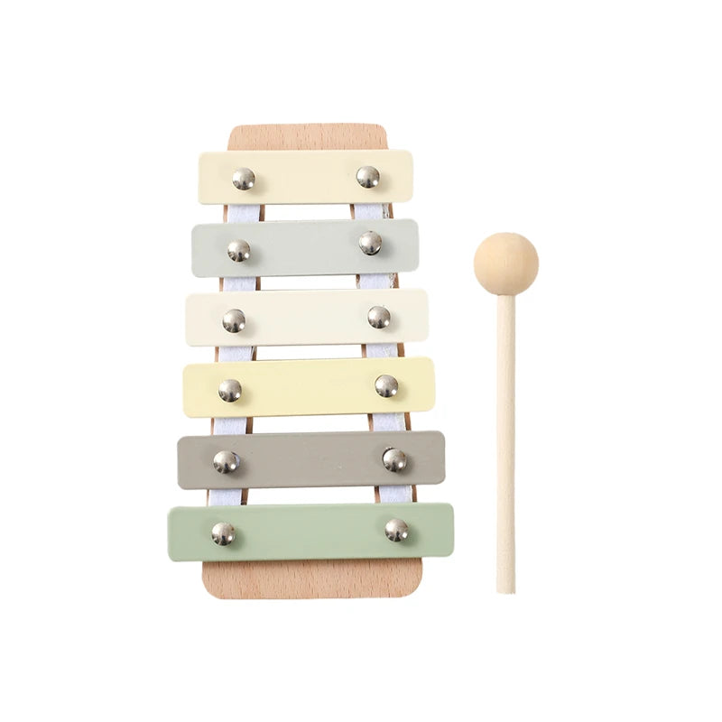 Montessori brinquedo de madeira multicolorido xilofone sino contas tambor coluna instrumento musical brinquedo criança educacional instrumento musical presente
