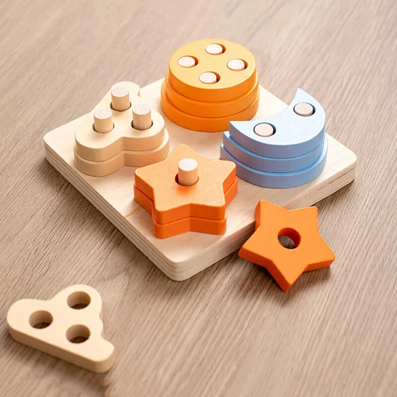 Blocos de Construção Montessori - Formas Geométricas - Ama Mamma