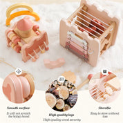 Montessori-Castelo de madeira para bebê, blocos rosa, quebra-cabeças, brinquedos multifuncionais, acessórios para educação infantil, presentes para bebês