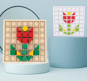 Blocos Criativos Cores e Formas Brinquedo de Madeira - Ama Mamma