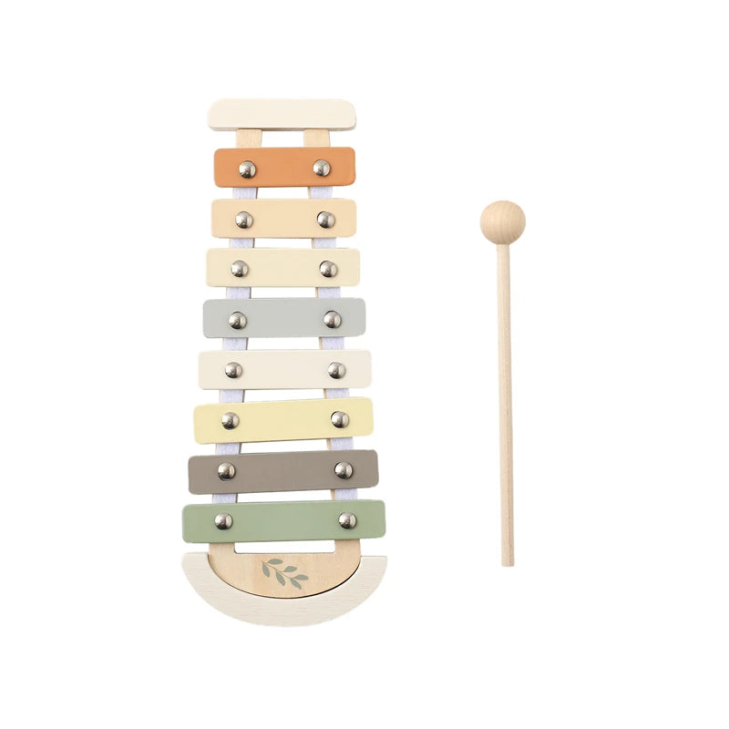 Montessori brinquedo de madeira multicolorido xilofone sino contas tambor coluna instrumento musical brinquedo criança educacional instrumento musical presente