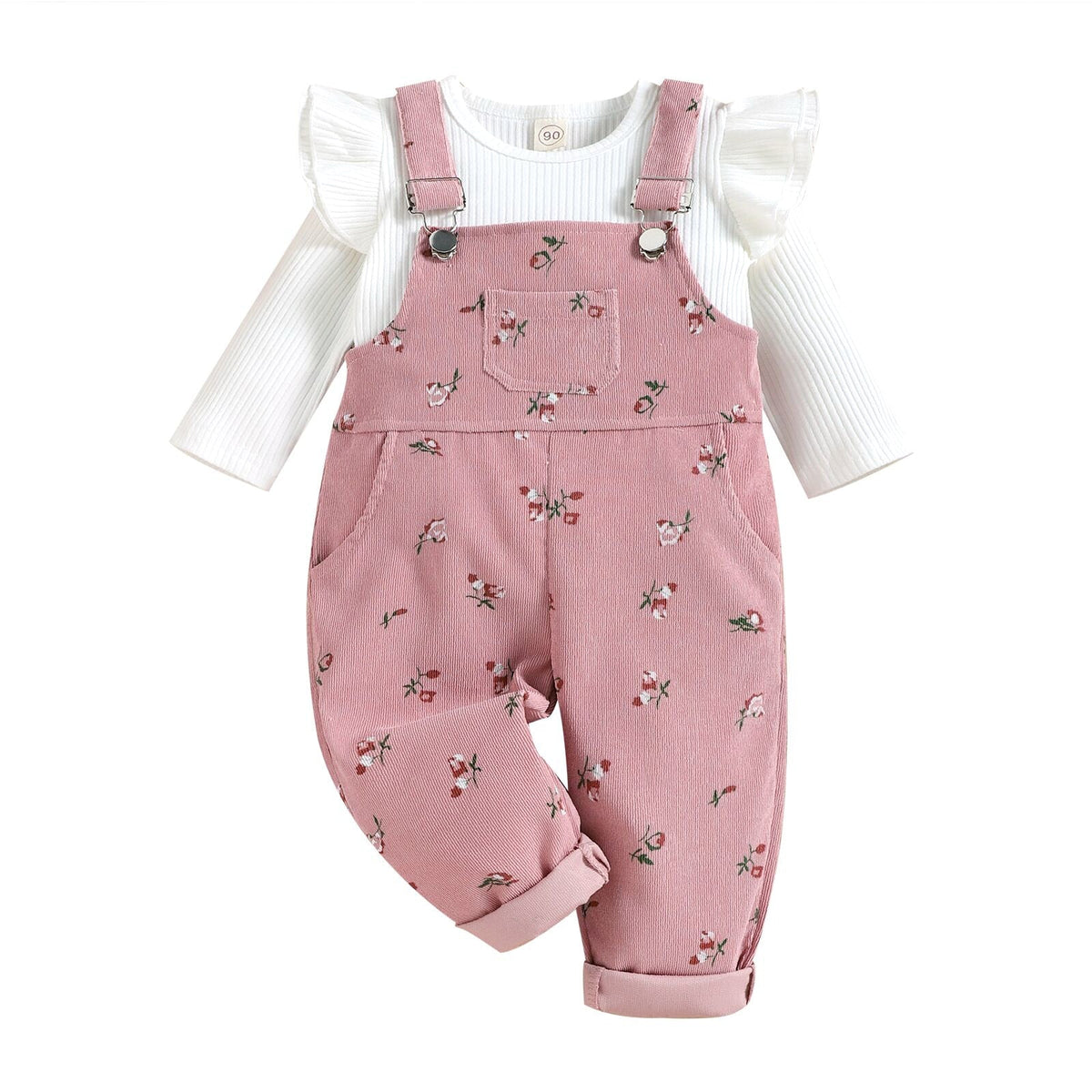 Jardineira Infantil Feminino Floral 2 peças - Ama Mamma