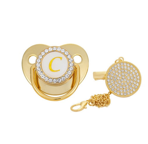 Chupeta Personalizada + Prendedor Premium Brinde - Dourada - Ama Mamma