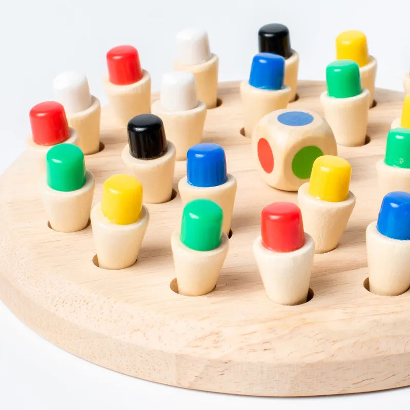 Jogo da Memória Tabuleiro das Cores Brinquedo Educativo de Madeira - Ama Mamma
