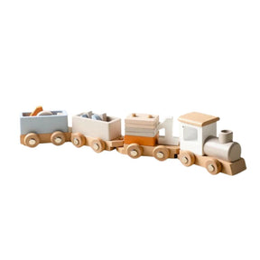 Trem de Madeira com Vagões e Blocos Educativos - Montessori - 3 a 5 Anos - Ama Mamma - Ama Mamma