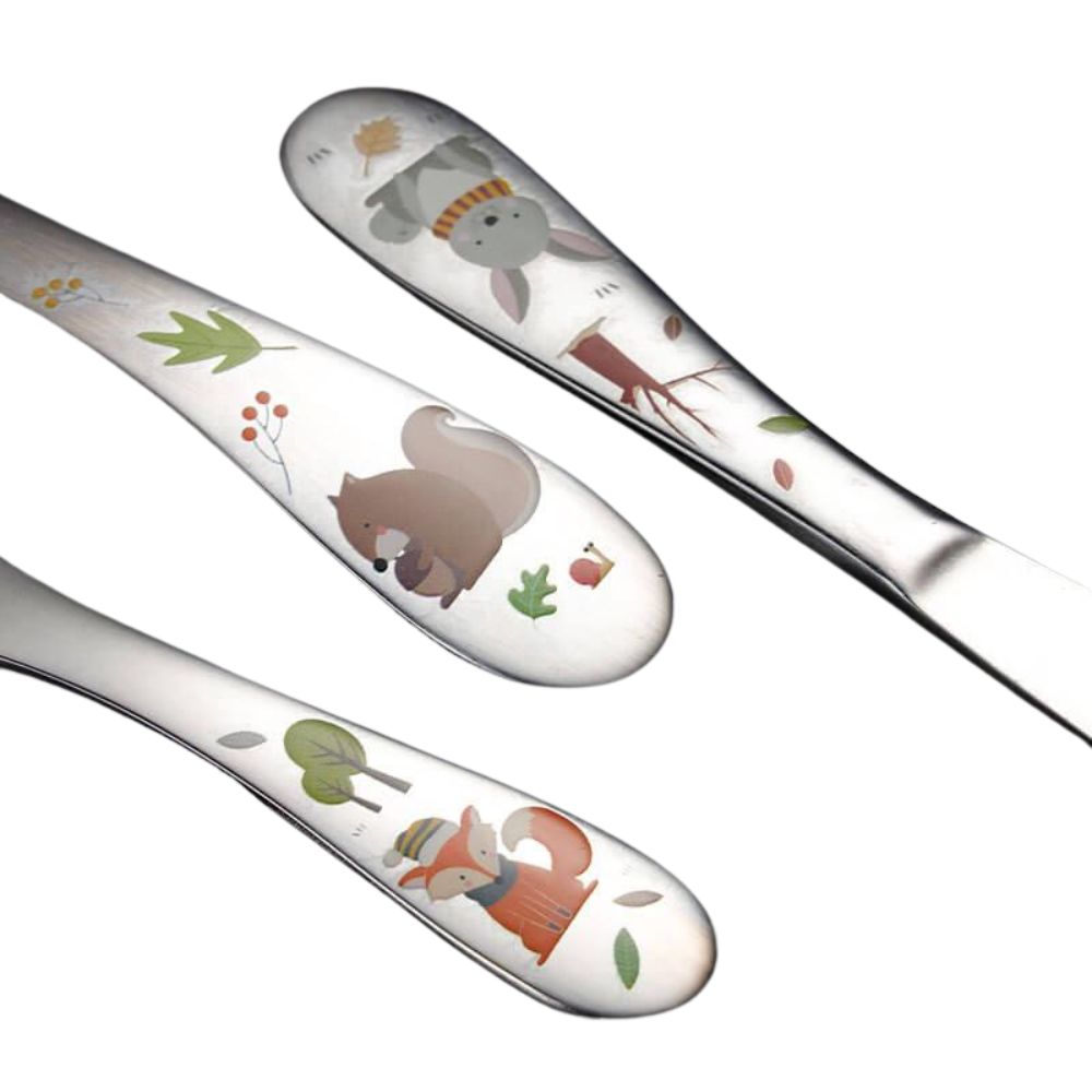 Kit de Talheres Infantil Aço Inoxidável Prata 4 Peças - Ama Mamma - Ama Mamma