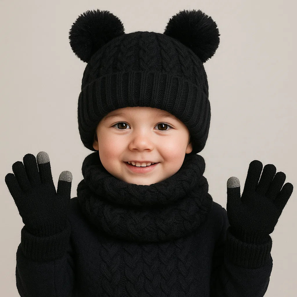 Kit de Inverno Infantil Touca Luvas Cachecol