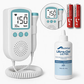 Monitor Doppler Fetal Portátil com Gel + Pilhas Grátis
